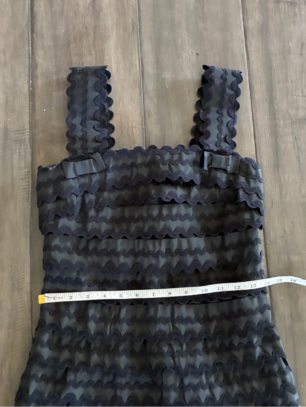 French Connection Racy Ric Rac Strappy Black Mini Dress - Size 2 - Picture 10 of 13